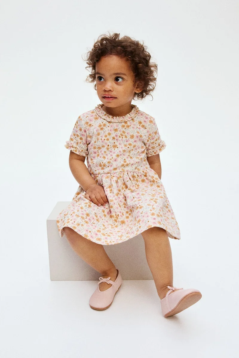 H&M Frill-trimmed jacquard-jersey dress